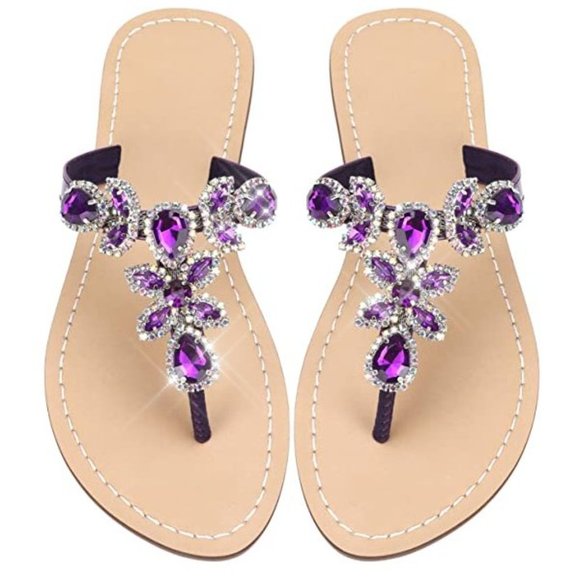 Sparkling Bling Things Shoes - NEW Sparkling Bling Swarovski Crystal Rhinestone Sandals Beach Wedding S…